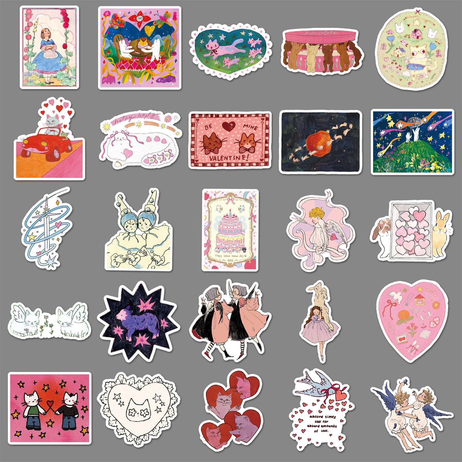 Wholesale 50pcs Fairy Tale Cartoon Stickers  Cute and Girly Stickers