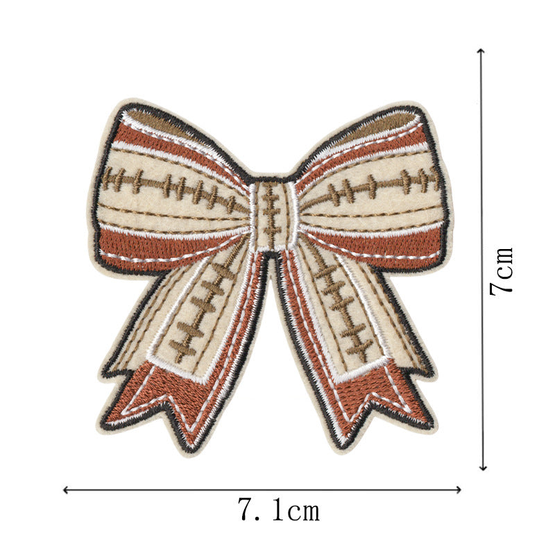 Wholesale 9Pc Cartoon Rugby Iron On Patches Leopard Bow Decor For et DIY Craft Supply