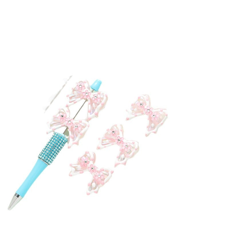 Wholesale 10pcs Heavy Hand Painted Bowknot Straight Hole Cute Beads