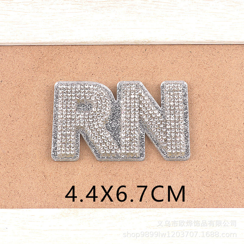 Wholesale Glitter Cartoon Letter  Acrylic DIY Patches