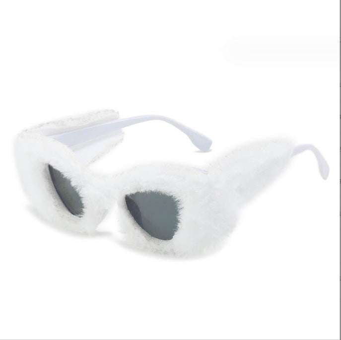 Wholesale Plush Cat Eye PC Sunglasses