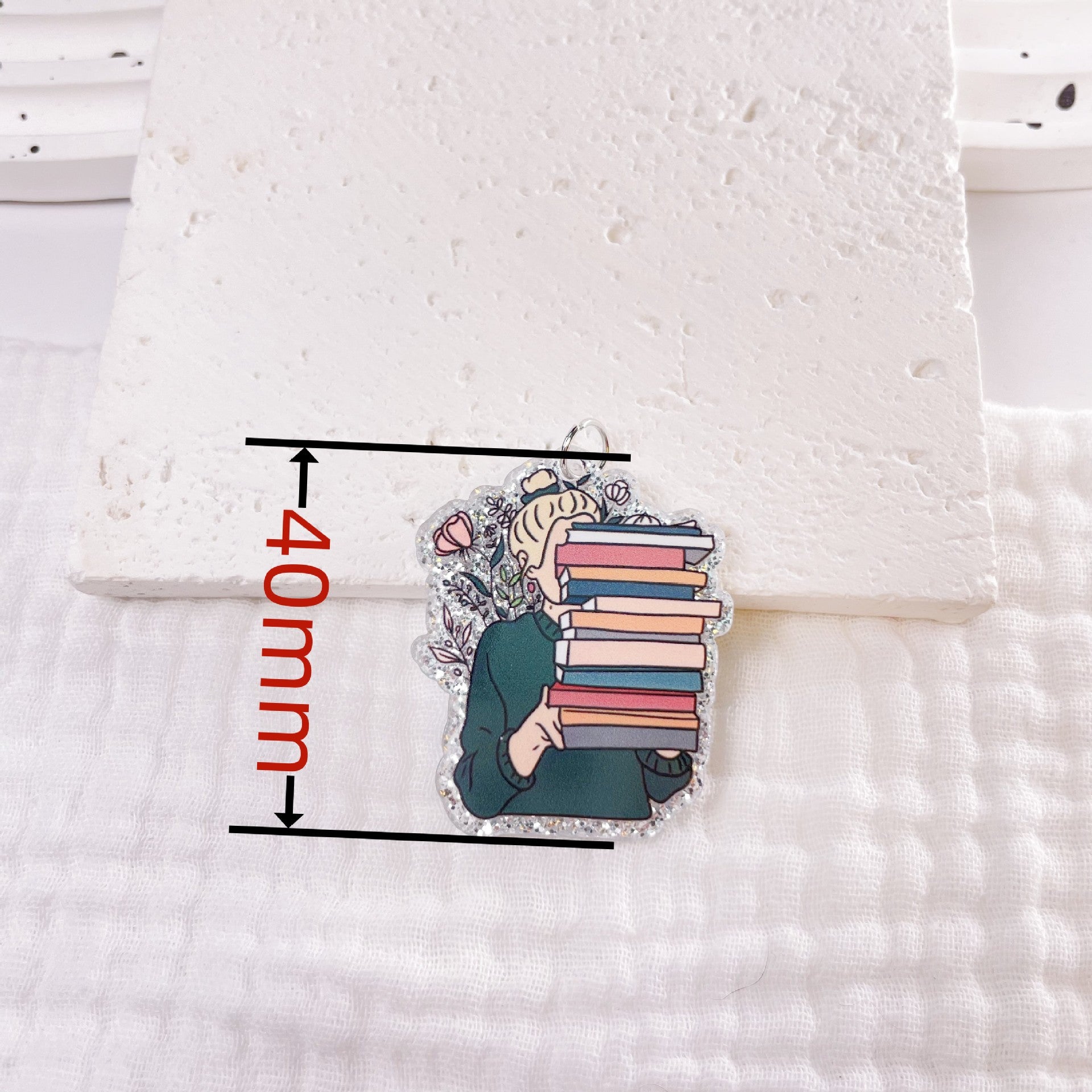 Wholesale 10pcs Acrylic Glitter Version of The Back-to-school Season Earrings Small Pendant DIY Accessories