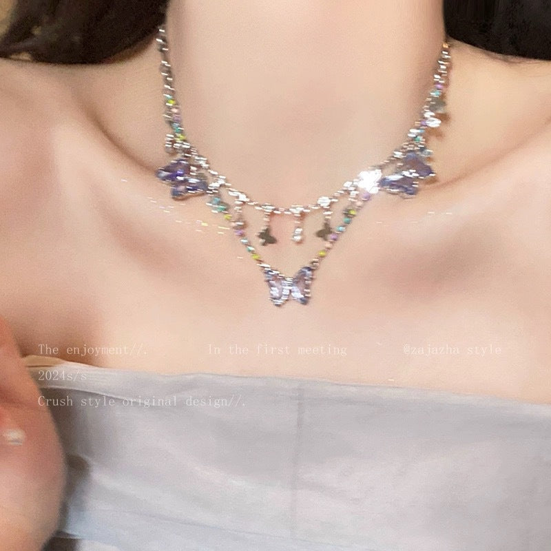 Wholesale Alloy Light Luxury Retro Forest Flower Clavicle Necklace