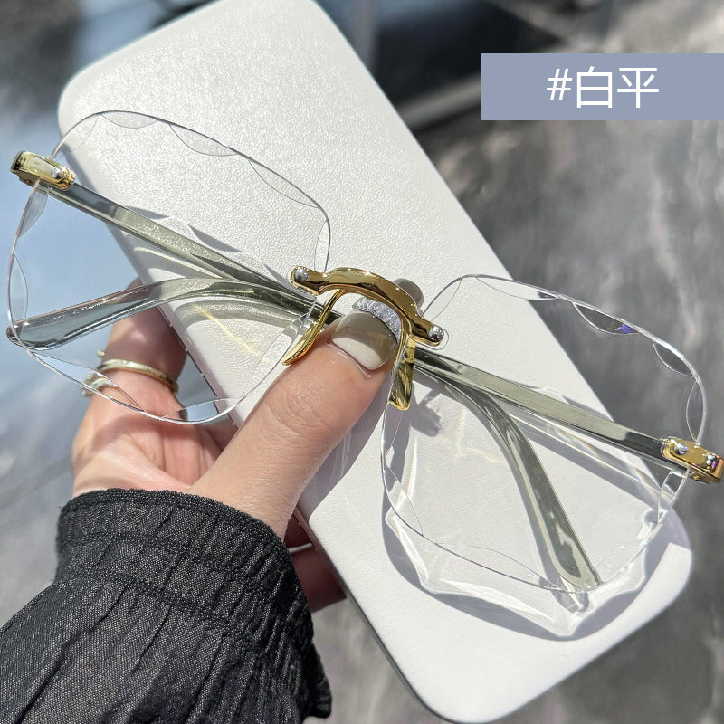 Wholesale Frameless Cut Edge Trendy Fashion Anti-ultraviolet Sunglasses