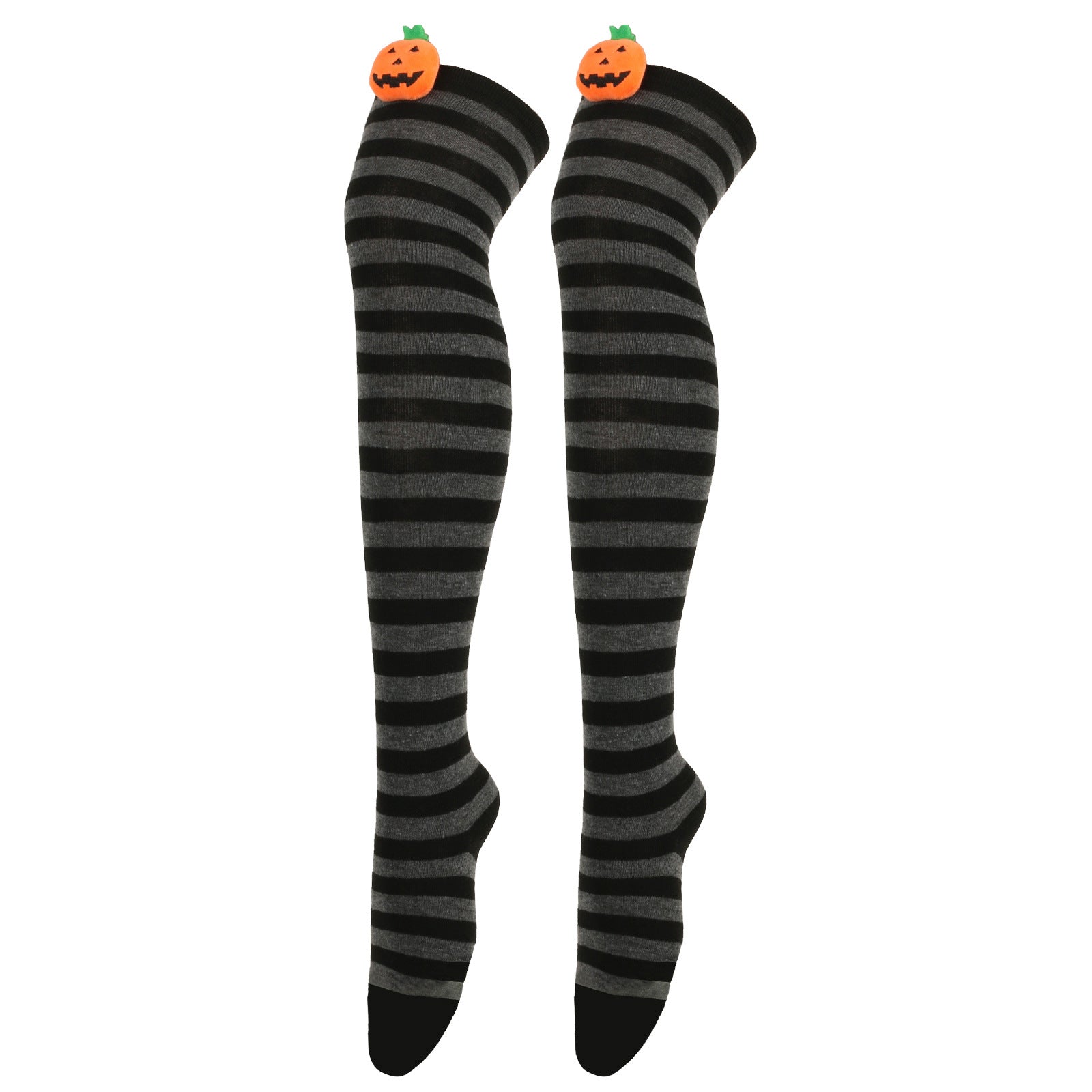 Wholesale Halloween Cartoon Devil Knee-high Striped Socks