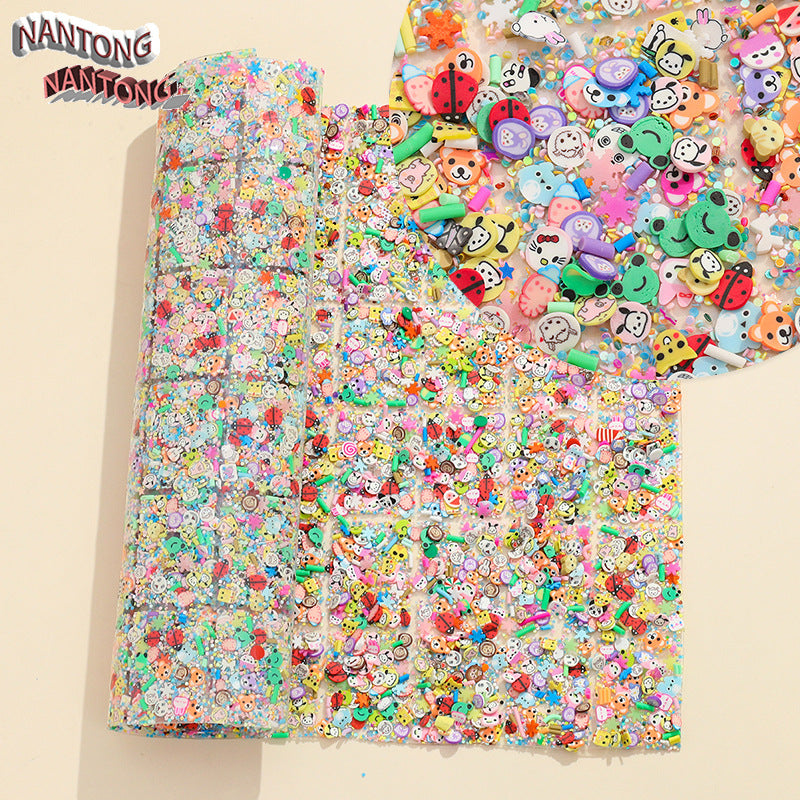 Wholesale Pointed bottom rhinestone with resin cylinder mixed DIY double-sided tape drill piece