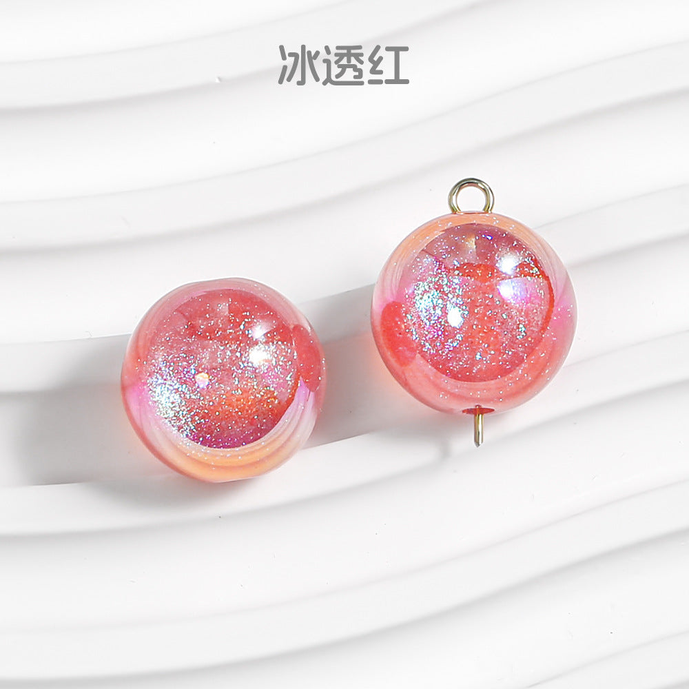 Wholesale 50pcs/1pack Mermaid Cat Eye Through Hole Starry Sky Dyeing DIY Handmade Beads