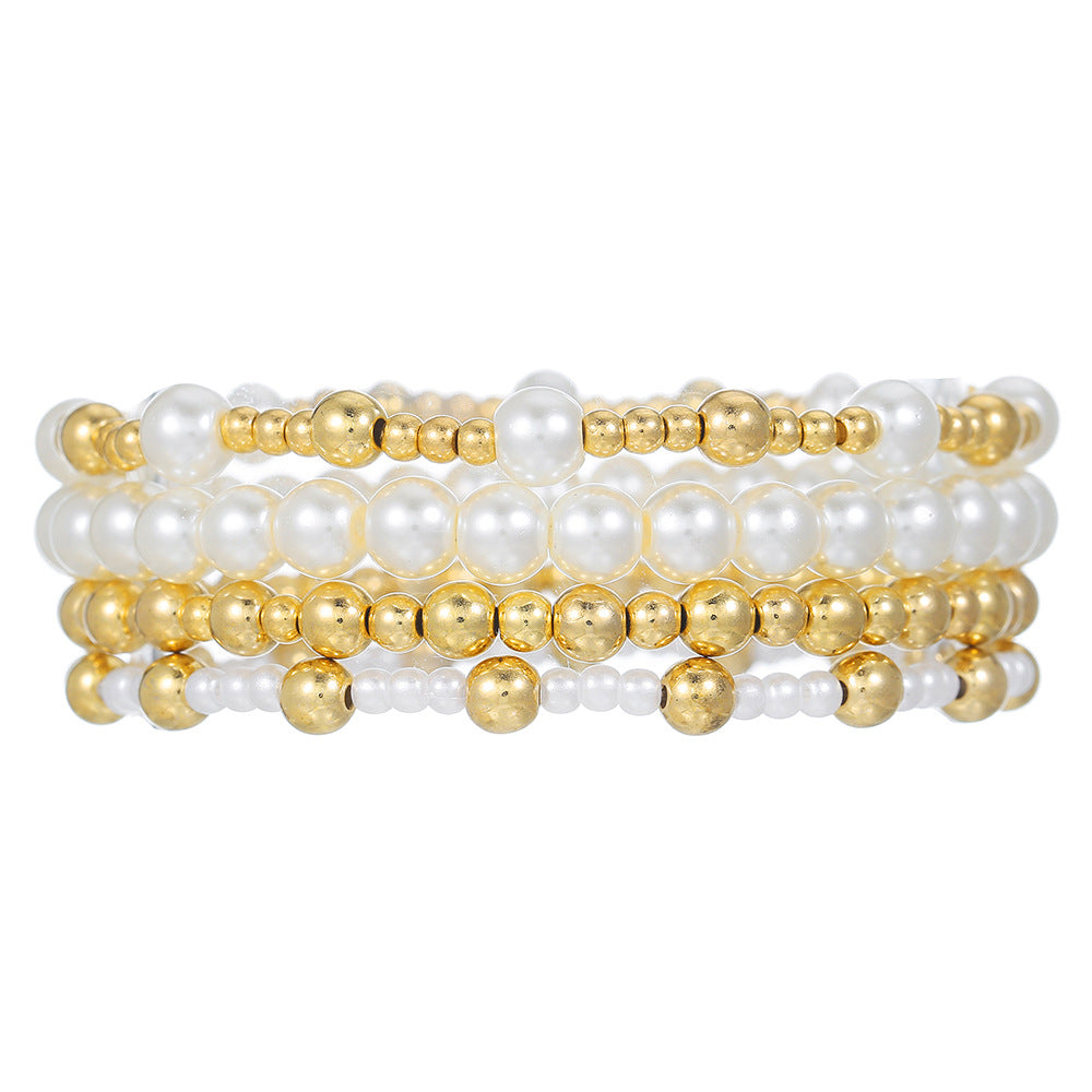 Wholesale  Cross Bracelet suit Sweet Cool Beaded Shell Pearl Bracelet