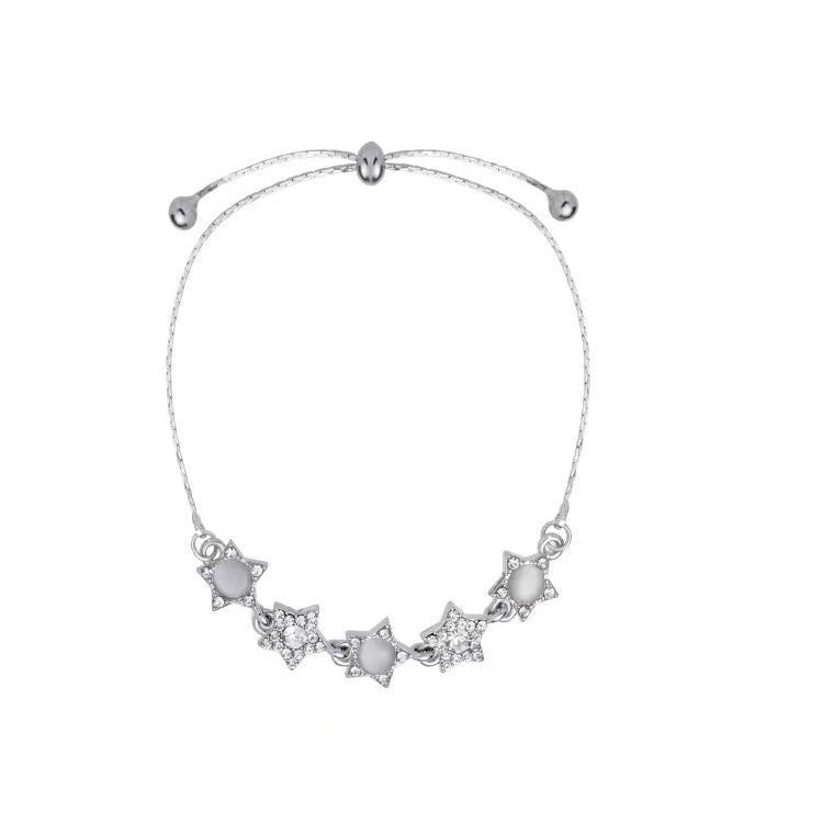 Wholesale Cat's Eye Zirconia Star Pull-Out Adjustable Bracelet