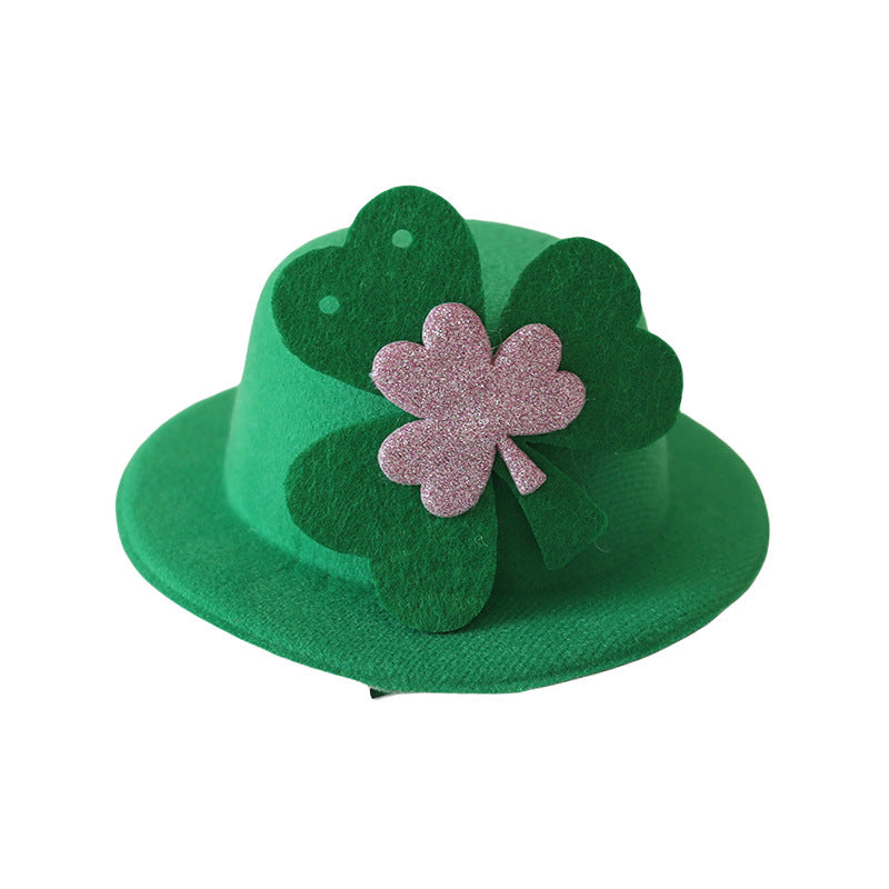 Wholesale St Patrick' s Day Headwear Shamrock Green Hair Clips