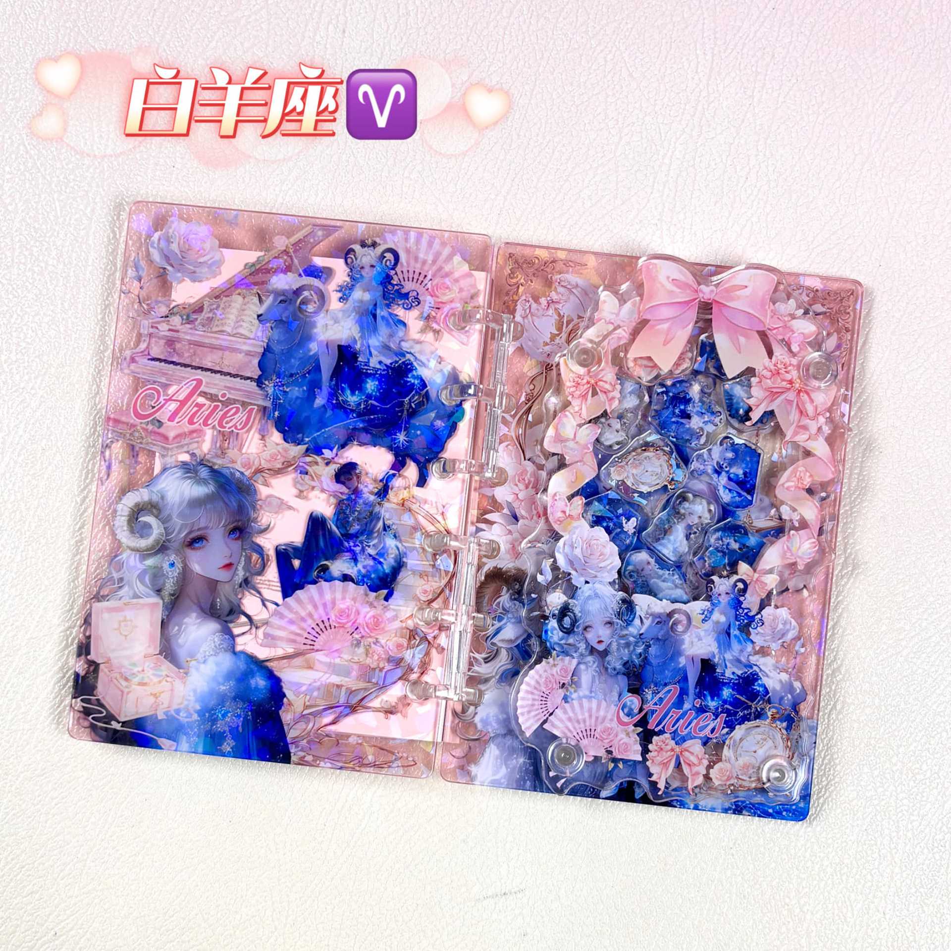 Wholesale Twelve Constellations Acrylic Shaker Book A7 Loose-leaf Notebook