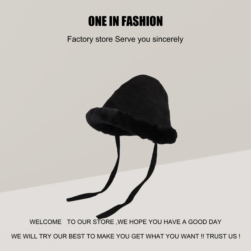 Wholesale Winter Velvet Thickened Warm Plush Fisherman Hat