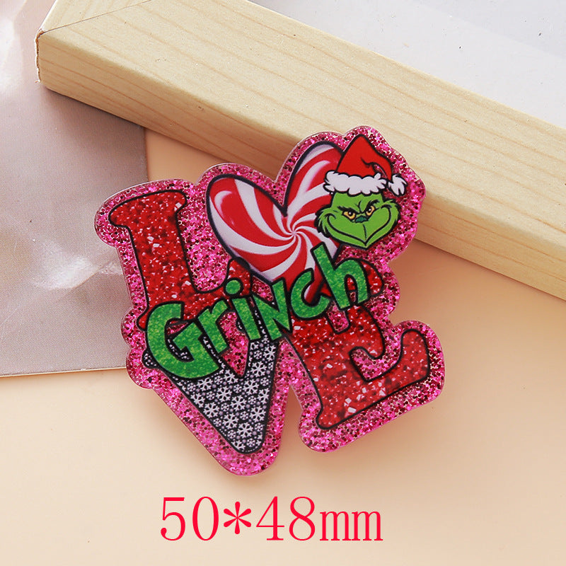 Wholesale 10pcs Glitter and Sparkle Christmas DIY Acrylic Patch
