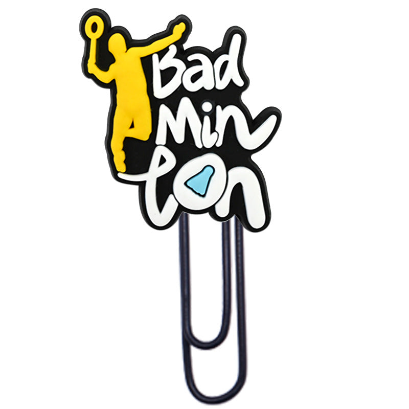 Wholesale Random 50pcs Cartoon Badminton Paper Clip Bookmark