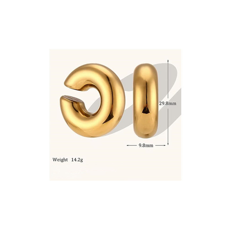 Wholesale Stainless Steel Hollow Ring Ear Clips Non-perforated Cartilage Clips