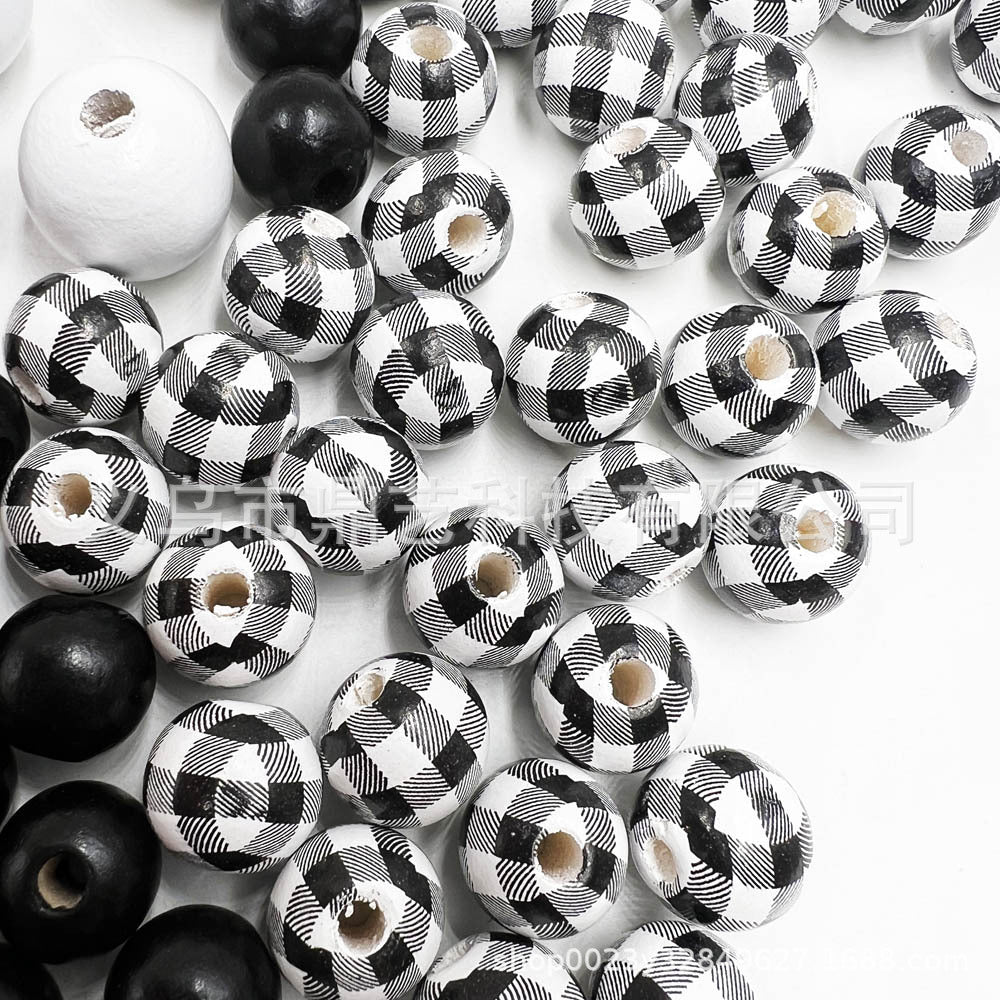 Wholesale 100pcs/pack Christmas Wooden Beads Snowman Beads