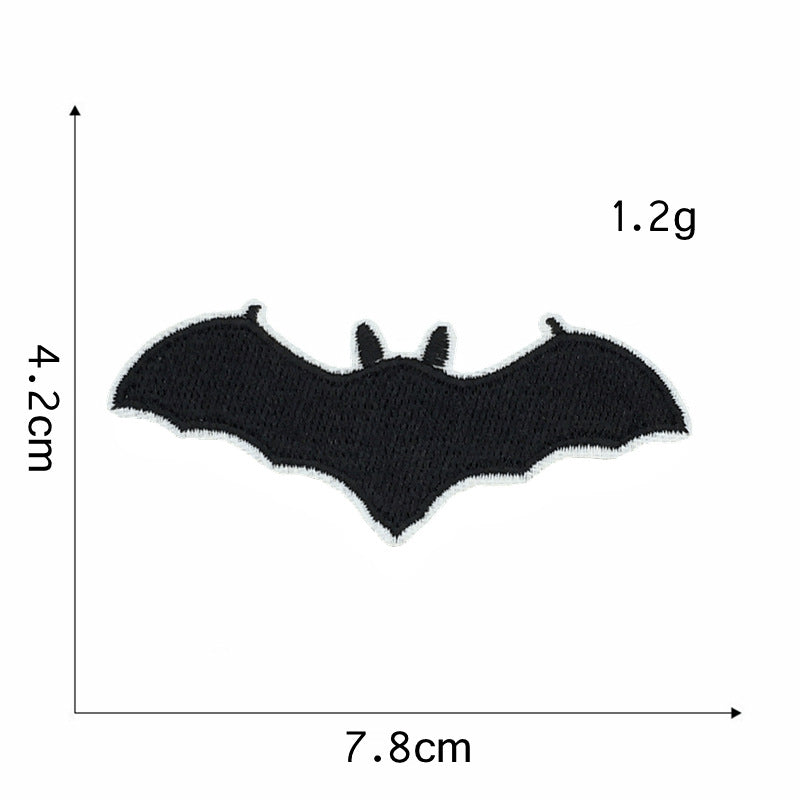 Wholesale  Embroidered Patches Witch Bat Pumpkin Black Cat Haunted House Twill Applique Trendy DIY Decorative Accent For Clothing Bags And Home Decor