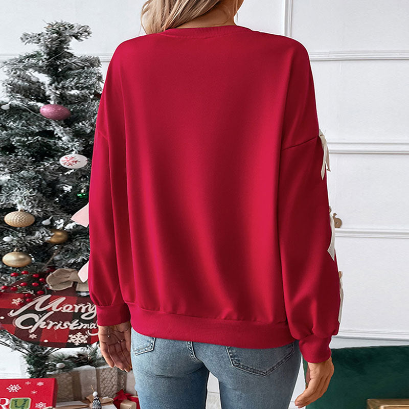 Wholesale Valentine's Day Bow Crew Neck Pullover