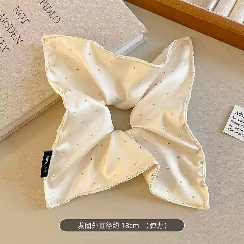 Wholesale Fabric Square  With Openwork Lace Hair  Scrunchie