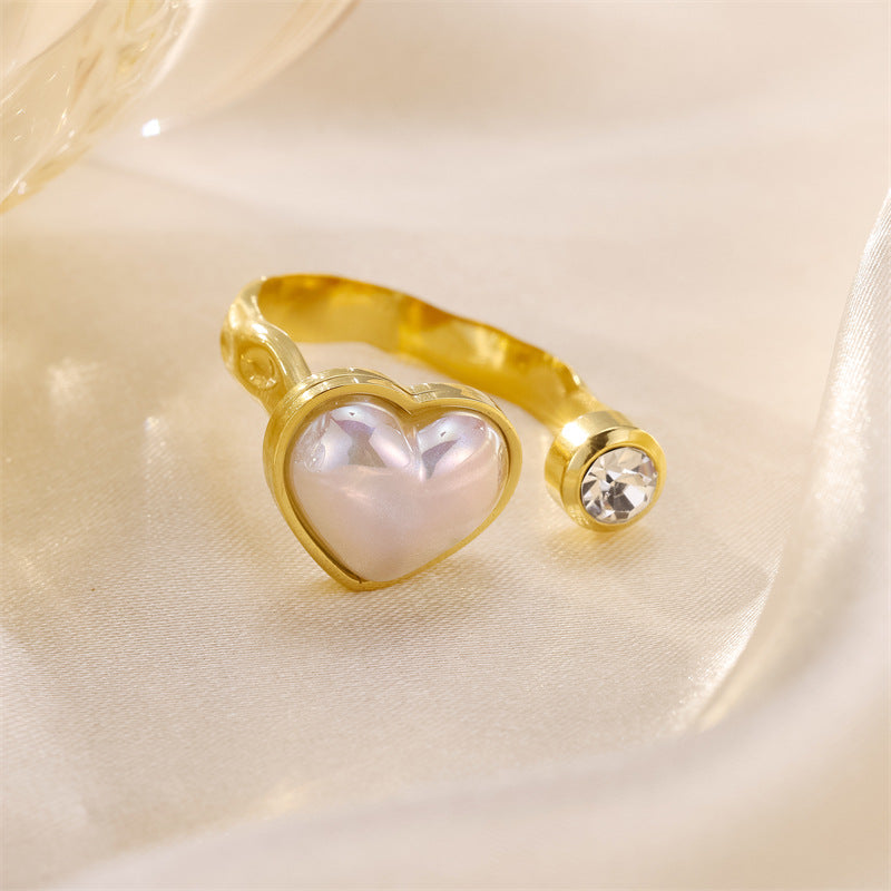 Wholesale Stainless Steel Heart-shaped Open Ring