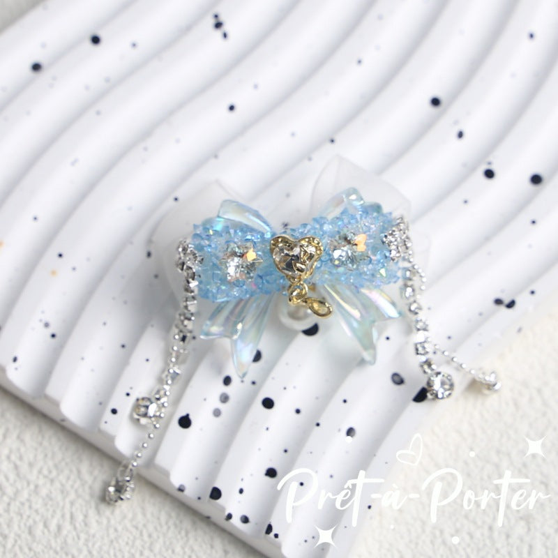 Wholesale 38*33*20mm Crystal Butterfly Ice Flower Tassel Jewelry Accessories Loose Beads