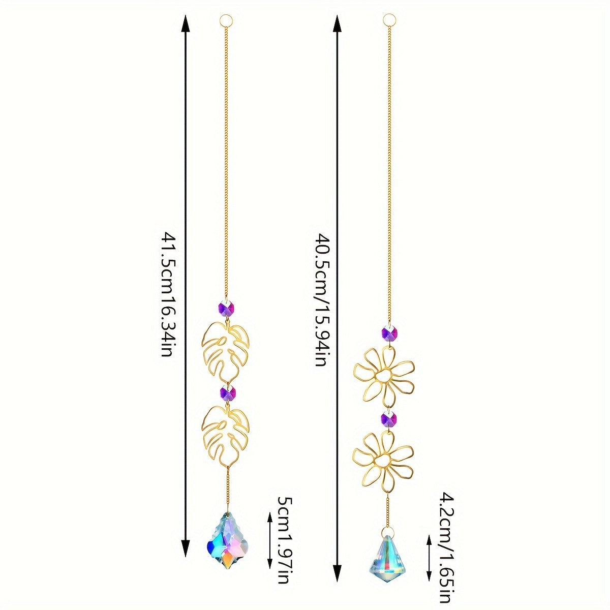 Wholesale Crystal Pendant Sun Catcher Hollow Geometric Shaped Leaf Shaped Pendant