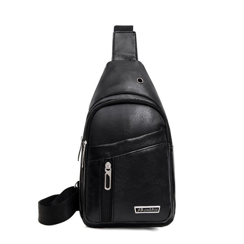 Wholesale PU Leather Crossbody Shoulder Bag Large Capacity Men's Chest Bag