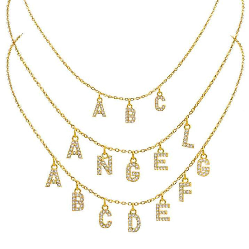 Wholesale Stainless Steel Alphabet Pendant Necklaces