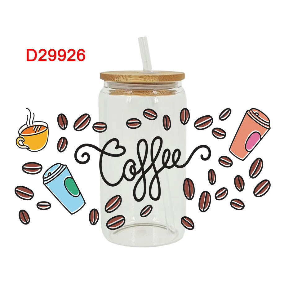 Wholesale coffee beverages 16oz Cup UV DTF Wraps