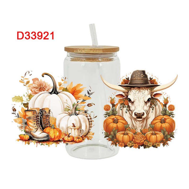 WholesaleWestern Wind Bullhead   16oz Cup UV DTF Wraps