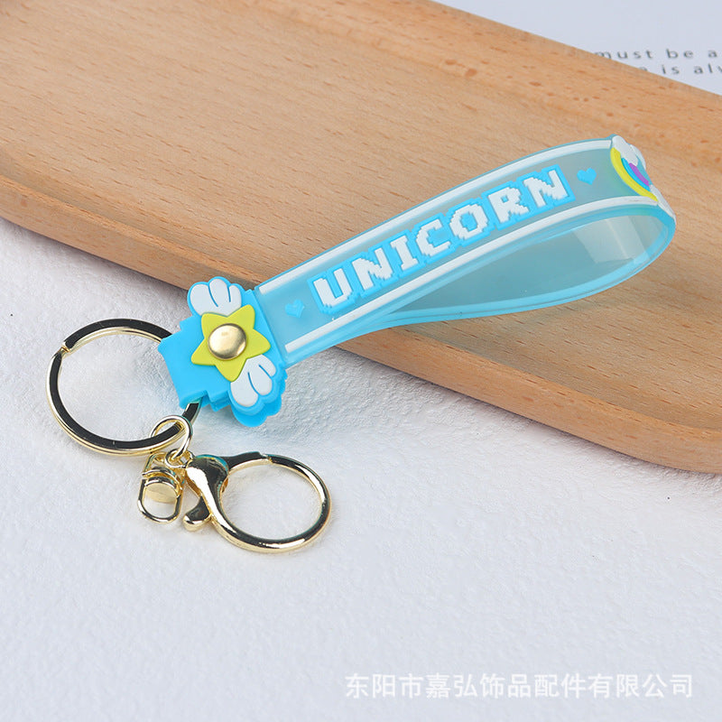 Wholesale PVC Translucent Candy Color Soft Rubber Rope Keychain