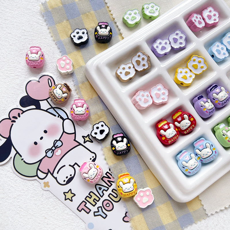 Wholesale 10pcs Cartoon Cute Dog Cute cartoon dog paw print Beads