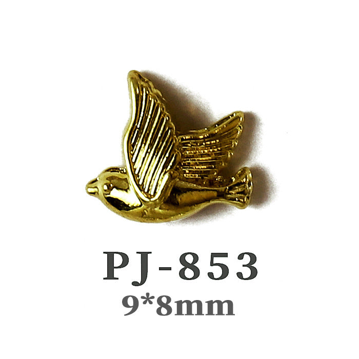 Wholesale  Metal Nail Art Charms Antelope Head Wings Leopard Head Manicure Decorative Accent