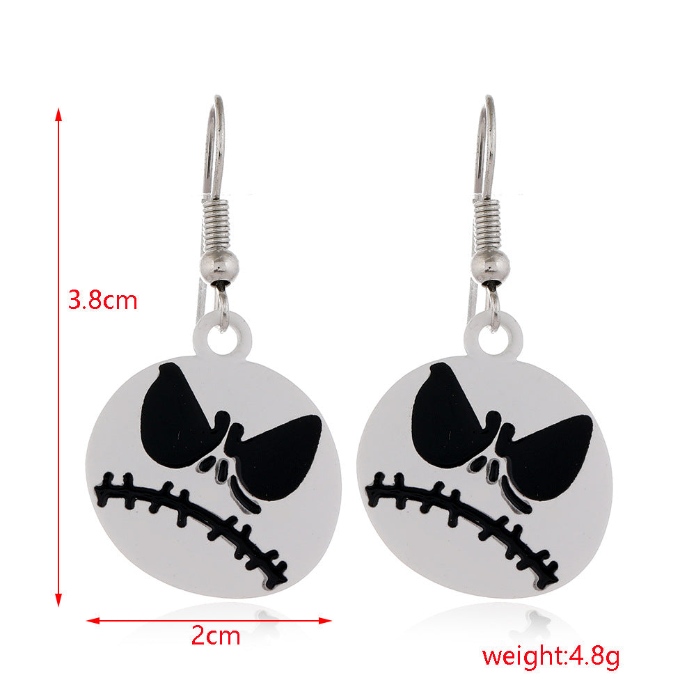Wholesale Halloween Scary Funny Spider Pumpkin Alloy Dripping Oil Earrings