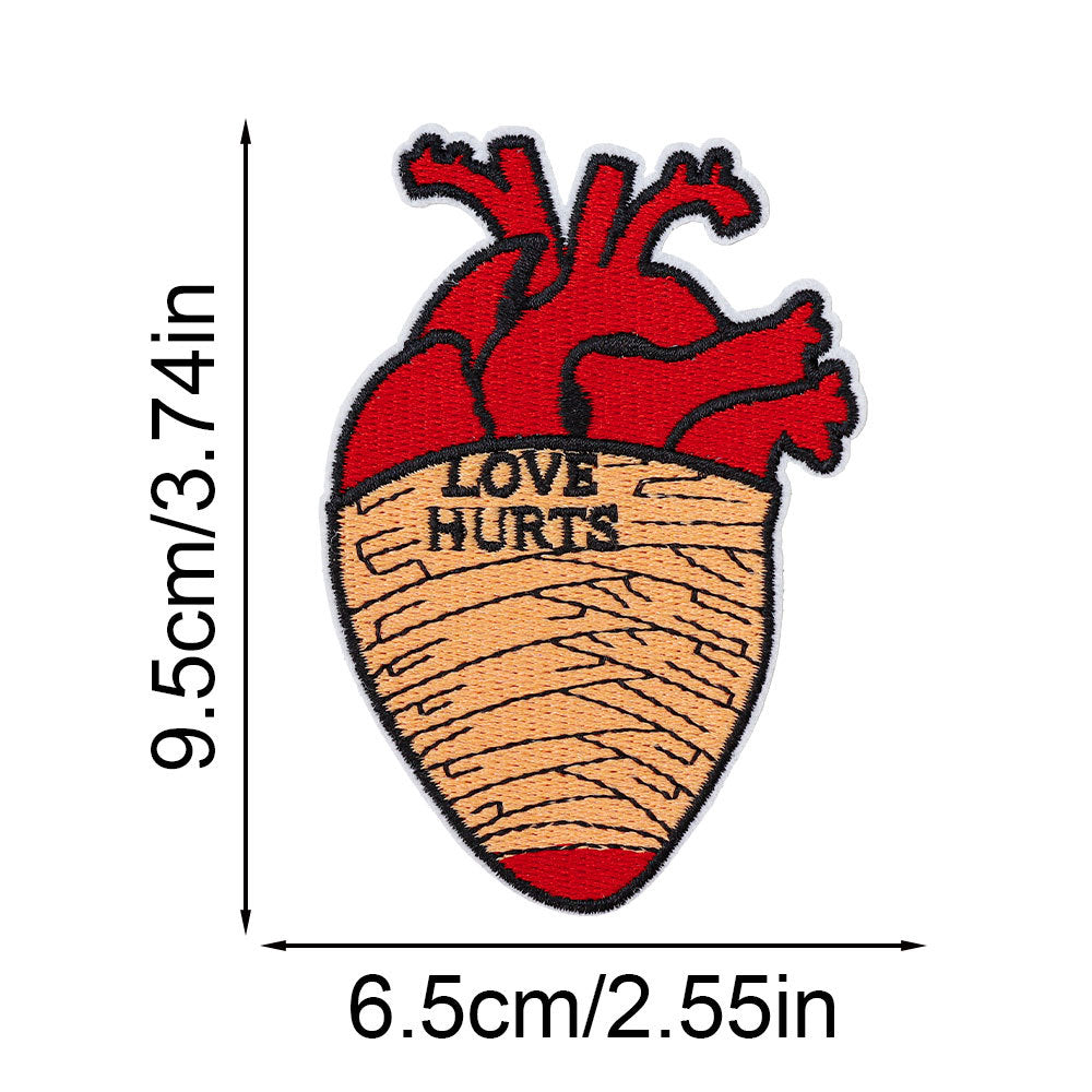 Wholesale Heart-shaped embroidery patch letters multi-color spelling DIY accessories