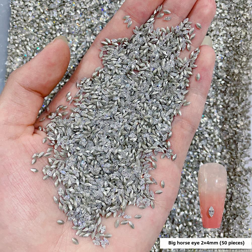 Wholesale 50/1000/10000pcs nail art mini small pointed bottom zircon shaped diamond super flash mini white micro zircon nail decoration