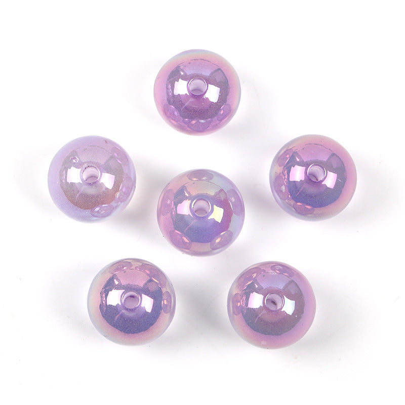 Wholesale 100pcs 16mm Acrylic Through Hole Round Beads Jelly Transparent Color Diy Accessories Beads
