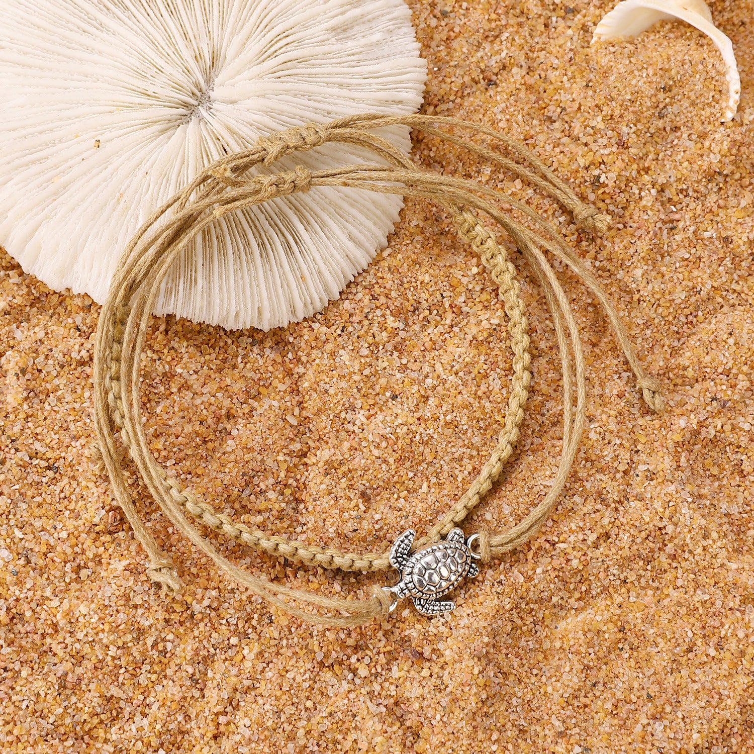 Wholesale Retro Handmade Turtle Anklet Antique Silver Beach Fashion Accessory Gift For Women