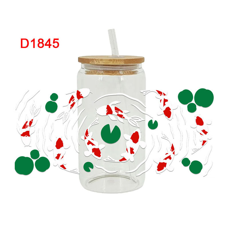 Wholesale  cartoon printing heat transfer Cup sticker 23cm x 11cm 16oz Cup UV DTF Wraps