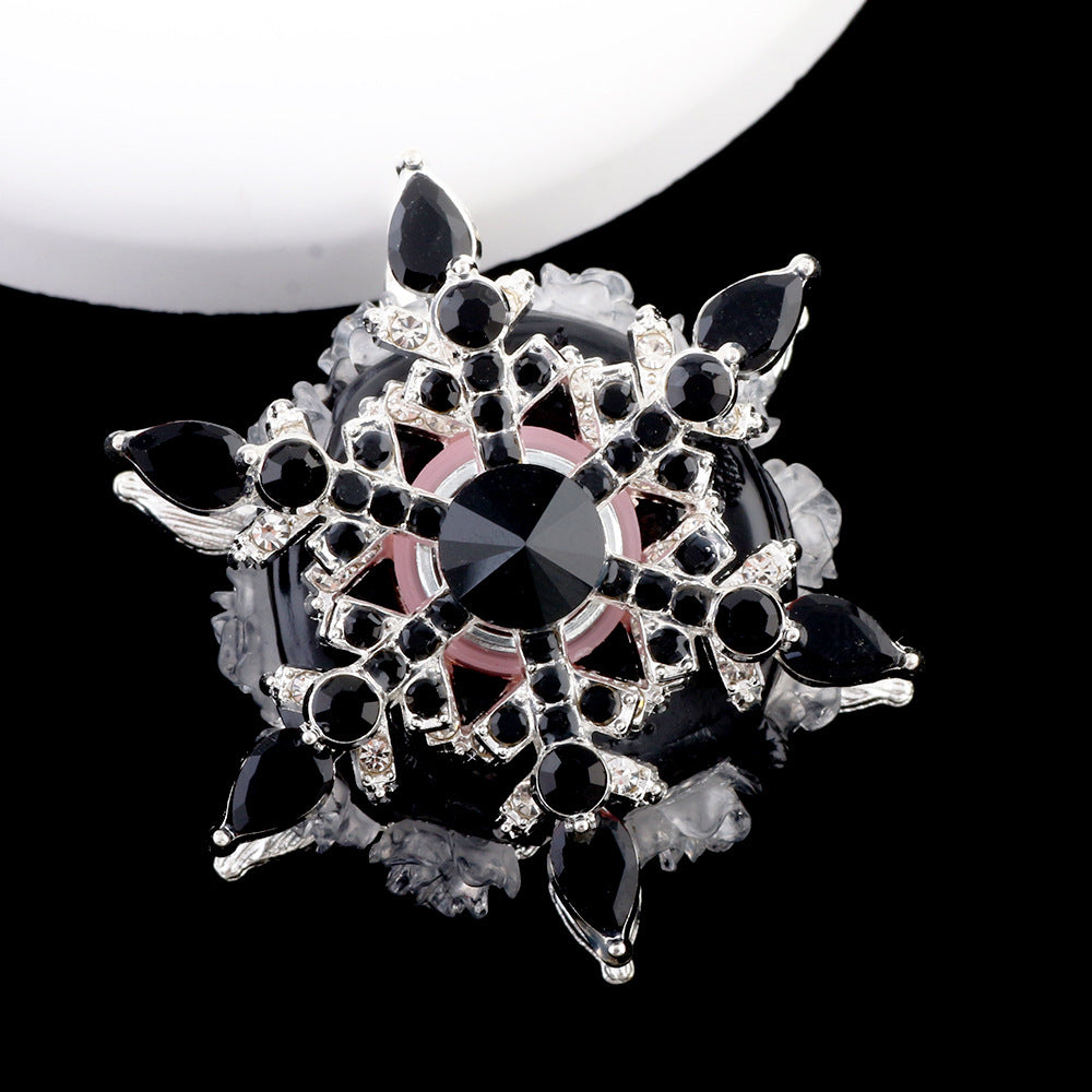 Wholesale Double-sided Snowflake Transfer Alloy Clay Drill Ball Straight Hole Beads DIY Accessories