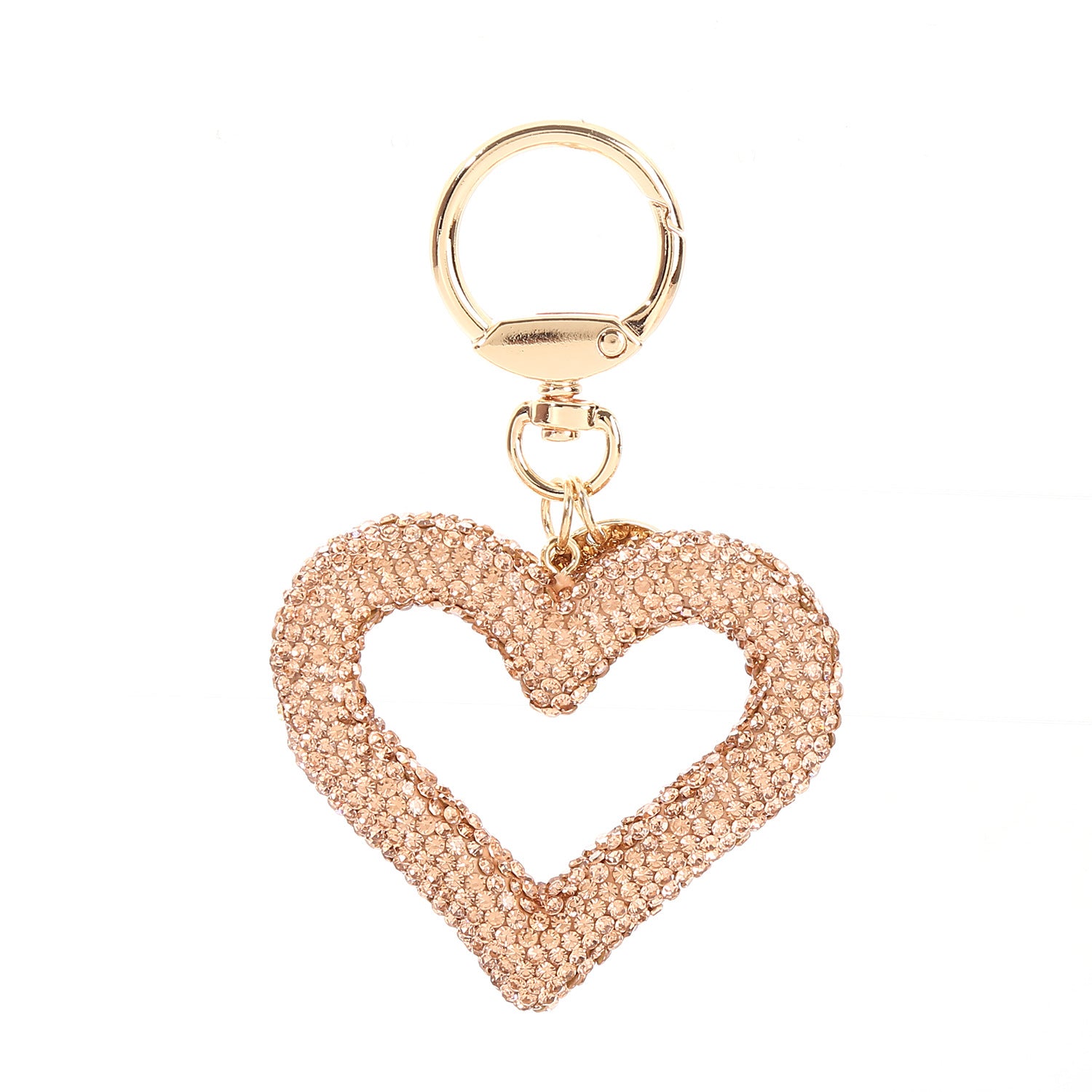 Wholesale Hollow Diamond Heart Key Chain