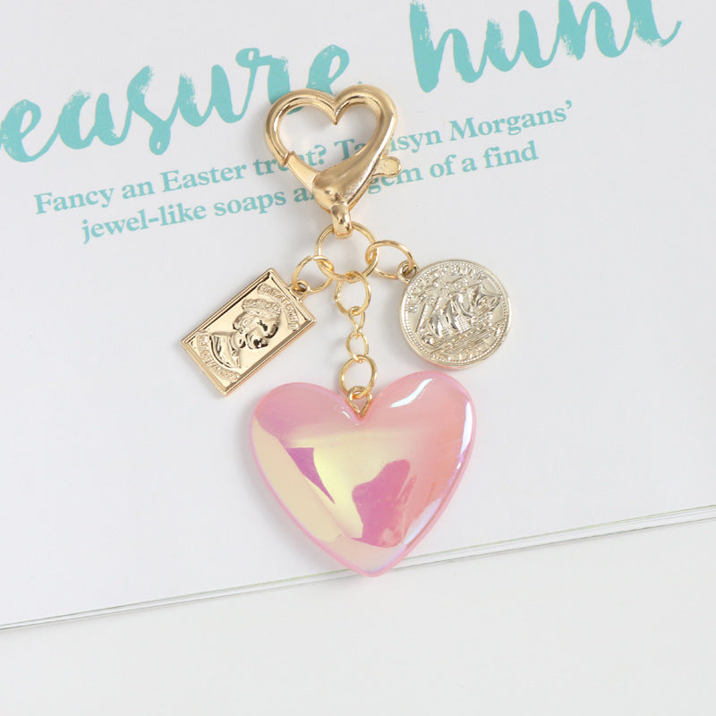 Wholesale Colorful Love Heart Metal Keychain