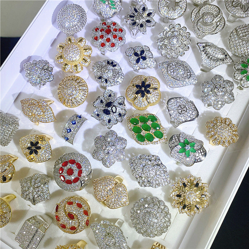 Wholesale 5PCS Colorful Full Zirconia Ring