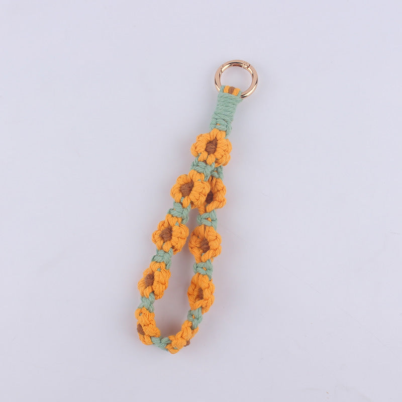 Wholesale Cotton Rope Daisy Pattern Keychains