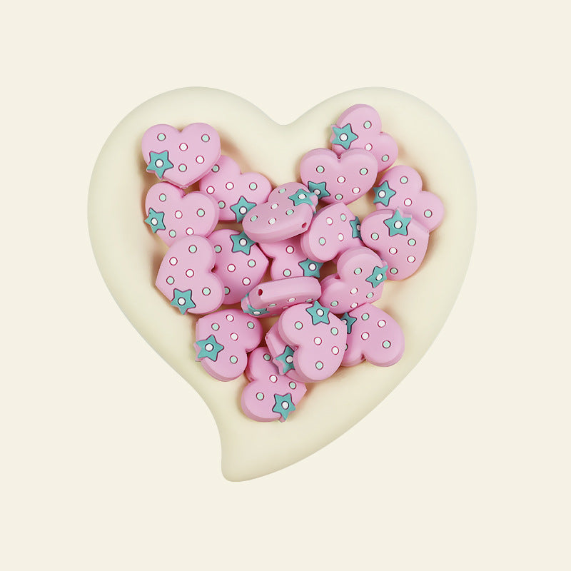 Wholesale 10PCS Love Pattern Cartoon Silicone Beads