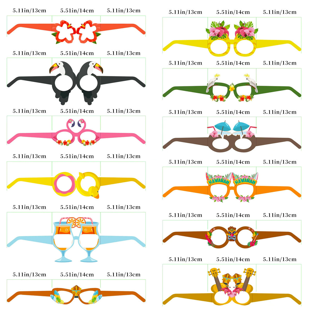 Wholesale Hawaiian Ball Dressing Party Decoration Paper Glasses