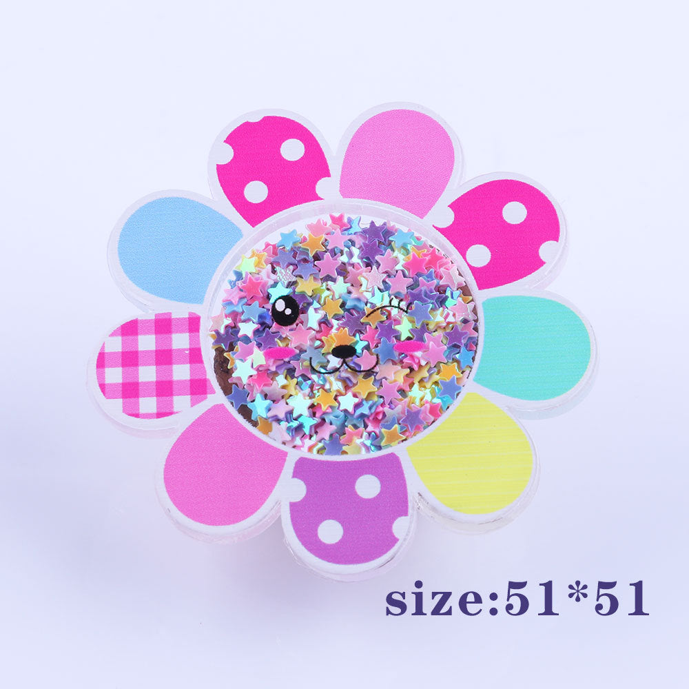 Wholesale 10pcs/pack  Cartoon quicksand Acrylic Flatback