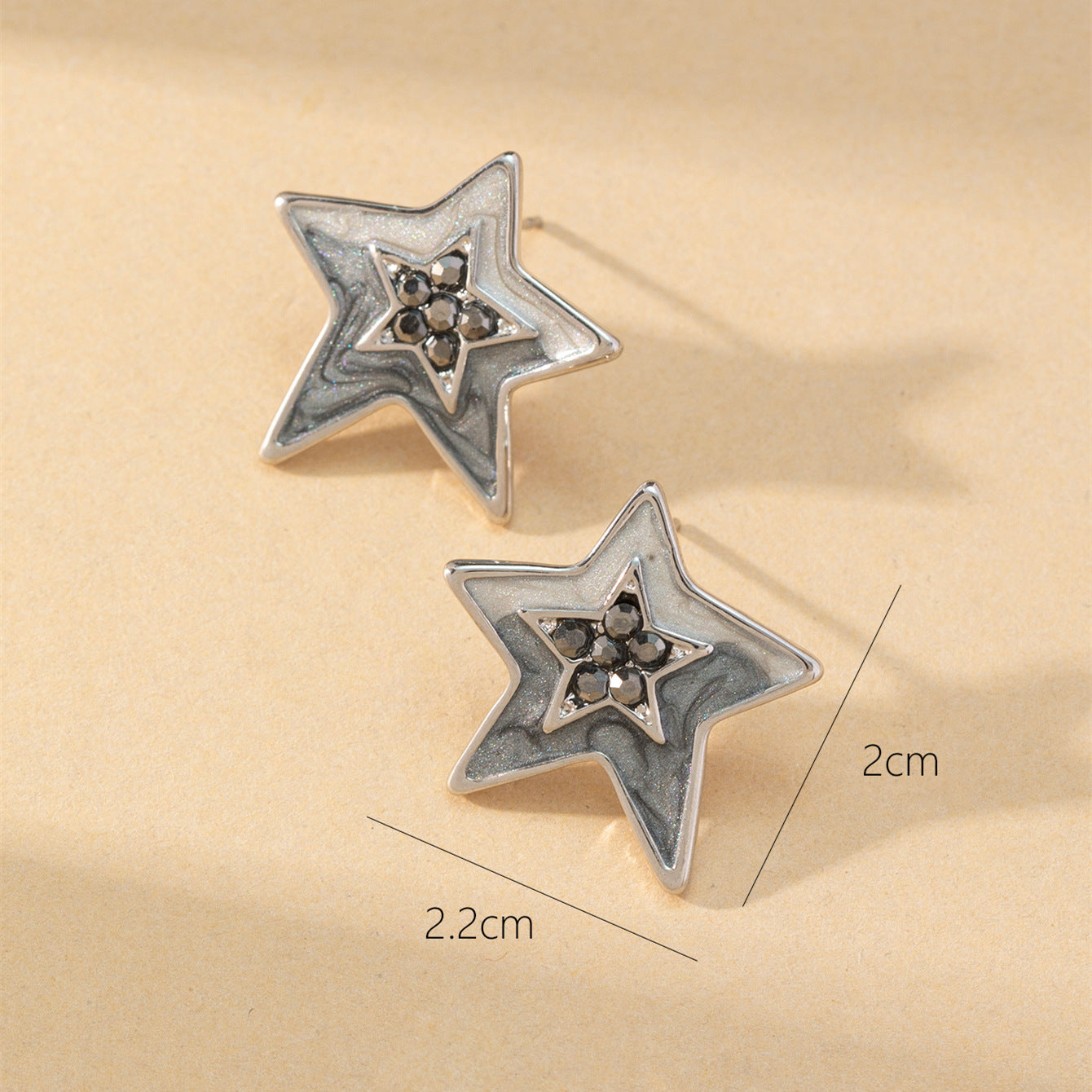 Wholesale Inlaid Diamond Star Alloy Earrings