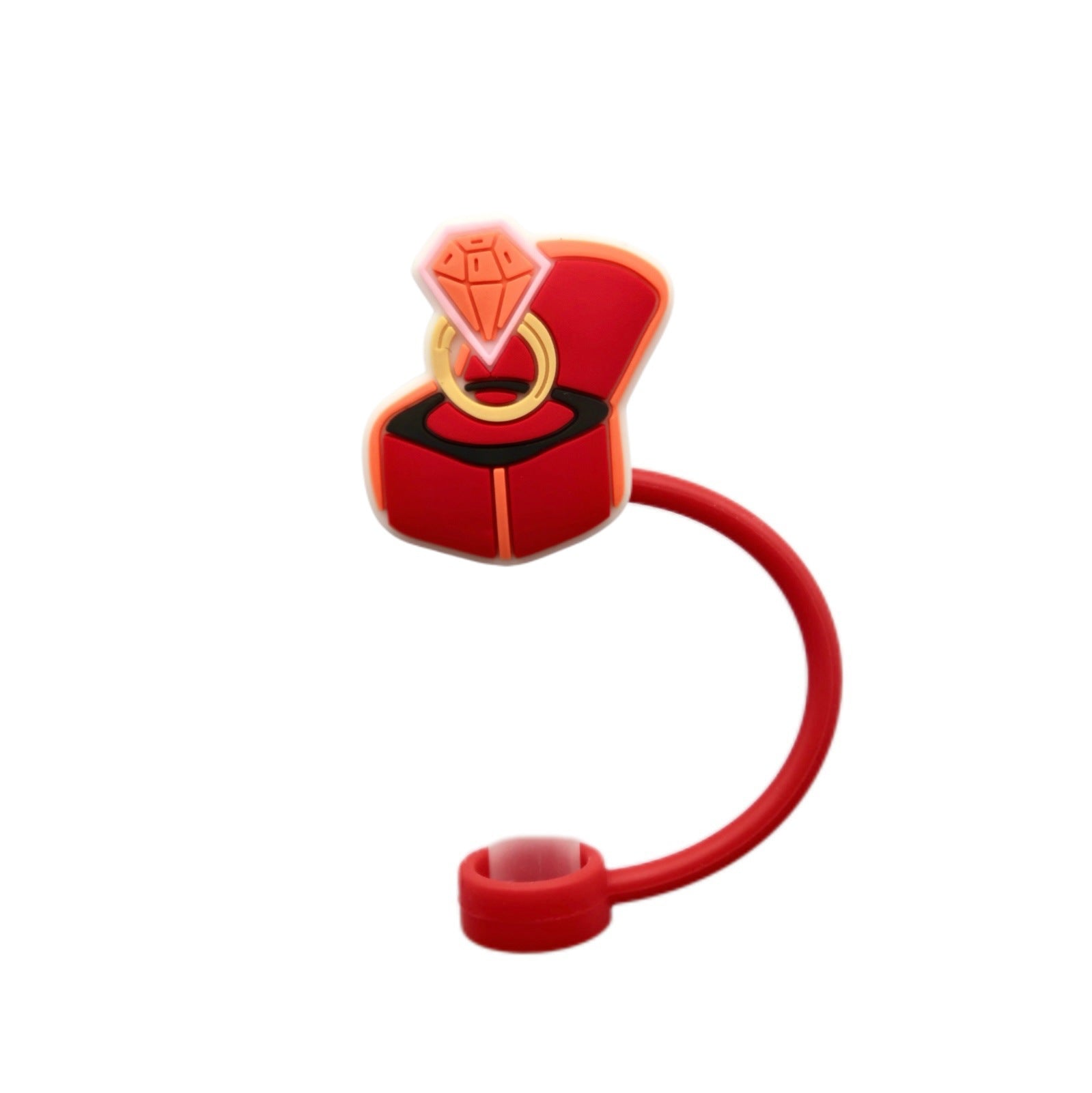 Wholesale 10pcs Valentine's Day Love Silicone Dustproof Red 8/10mm Straw Cover