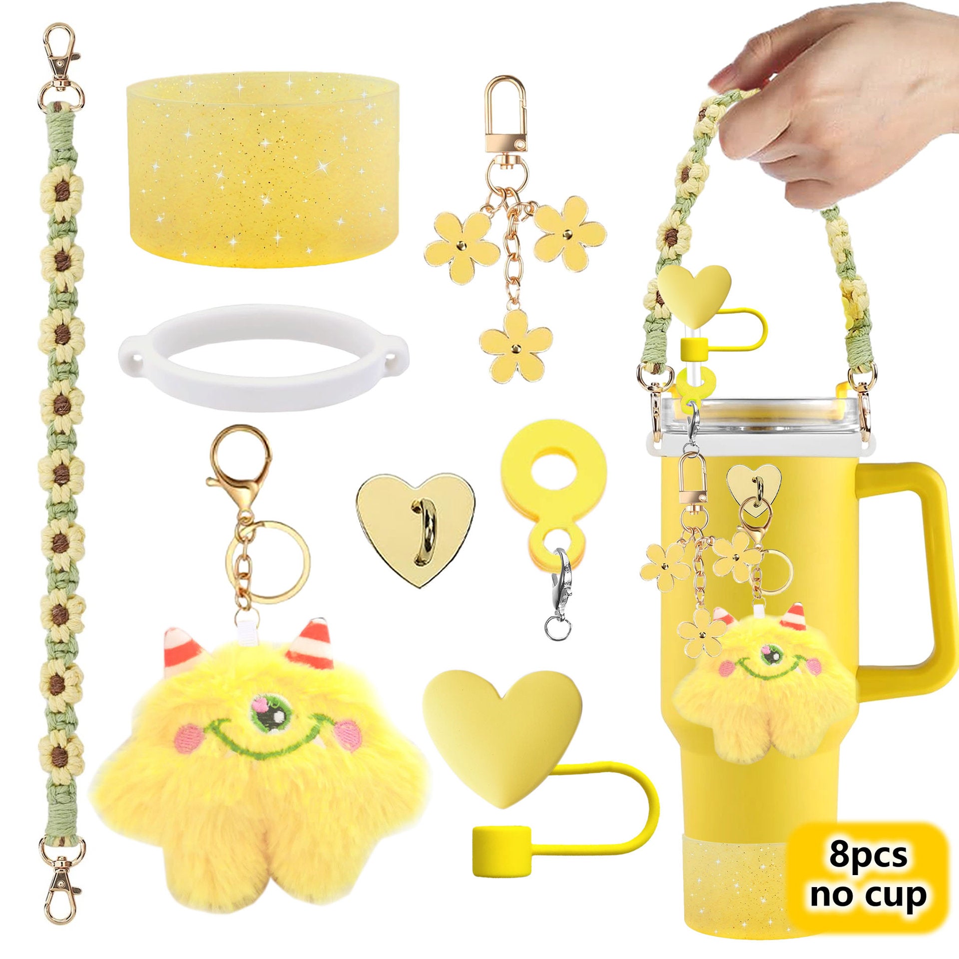 Wholesale Monster Pendant Peach Blossom Knot Straw Tube Cap